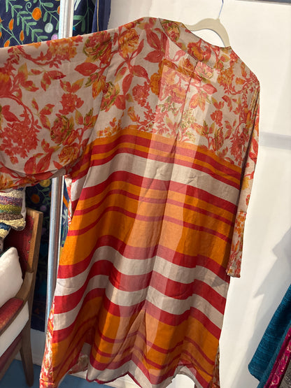 Zijden kimono halflang