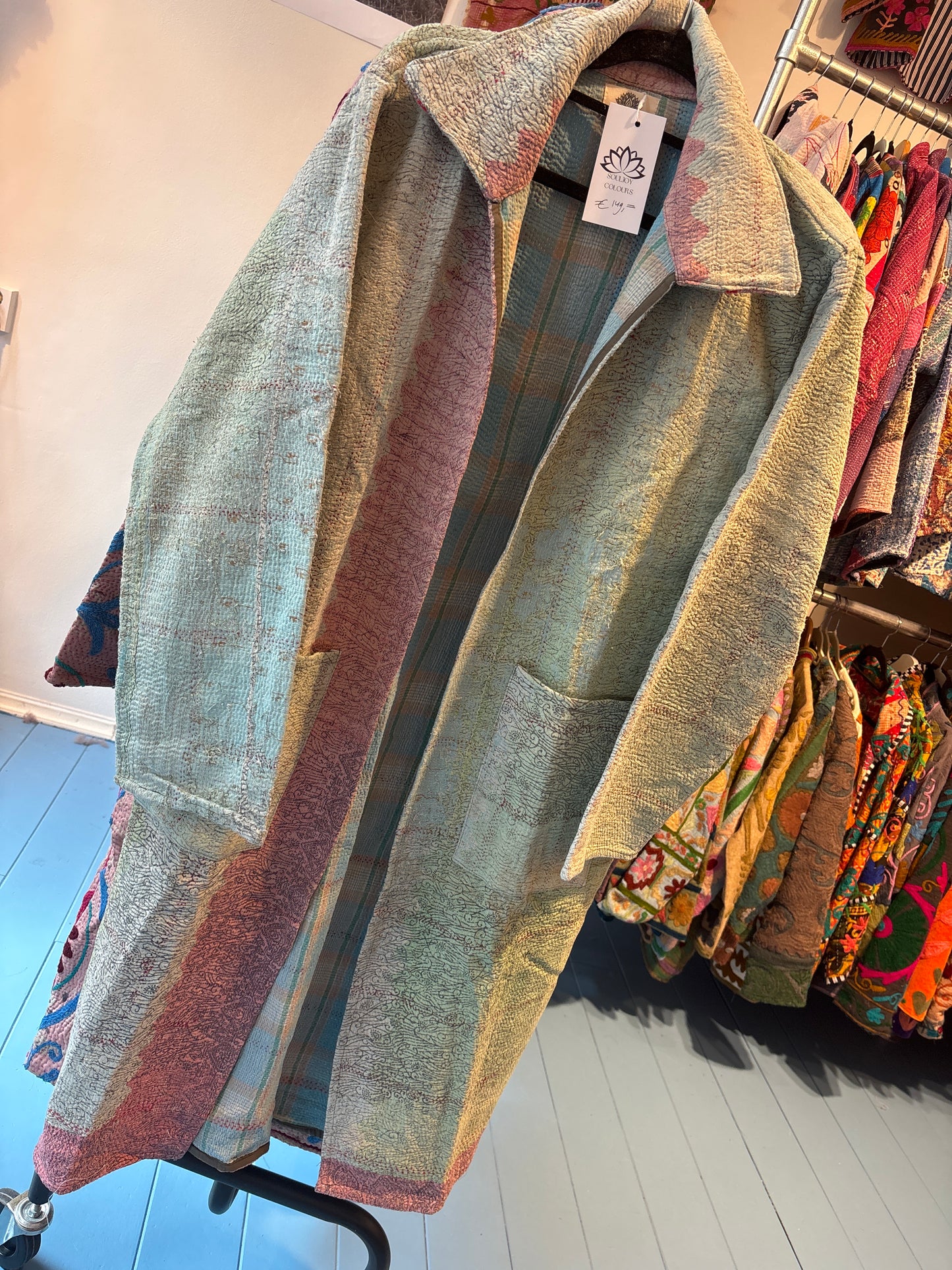 Lange katoenen Kantha