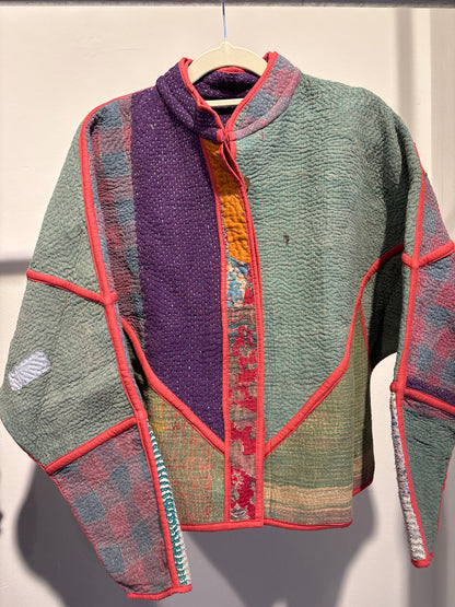 Kantha jas kort- 2 kanten