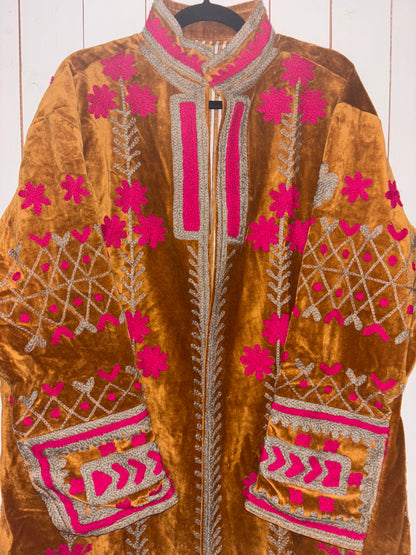 Lange suzani jas cognac2