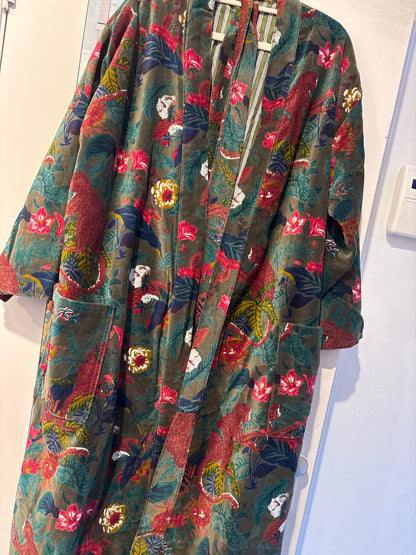 Lange fluwelen kimono