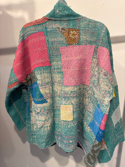 Kantha Blockprint jas-2 kanten