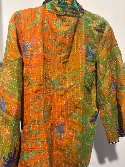 Kantha suzani jas kort, 2 kanten