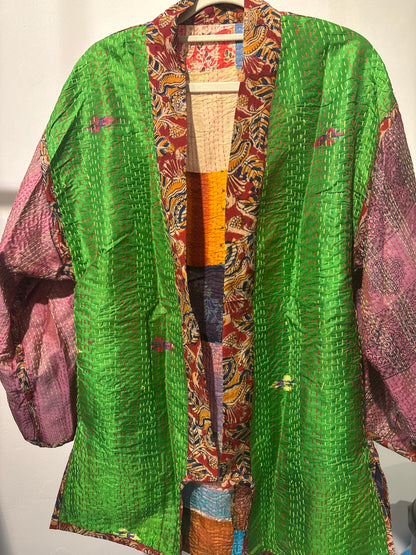 Zijden Kantha kimono jas