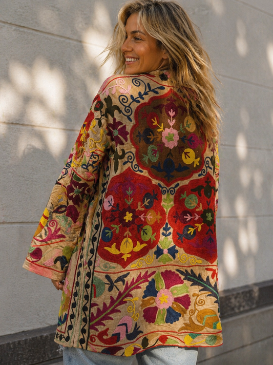 Unieke lange Suzani jas L/XL