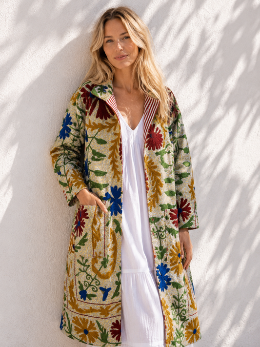 Lange katoenen Kantha