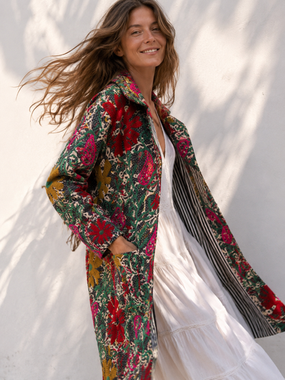 Lange katoenen Kantha