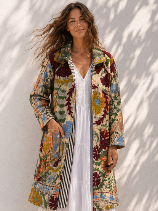 Lange katoenen Kantha