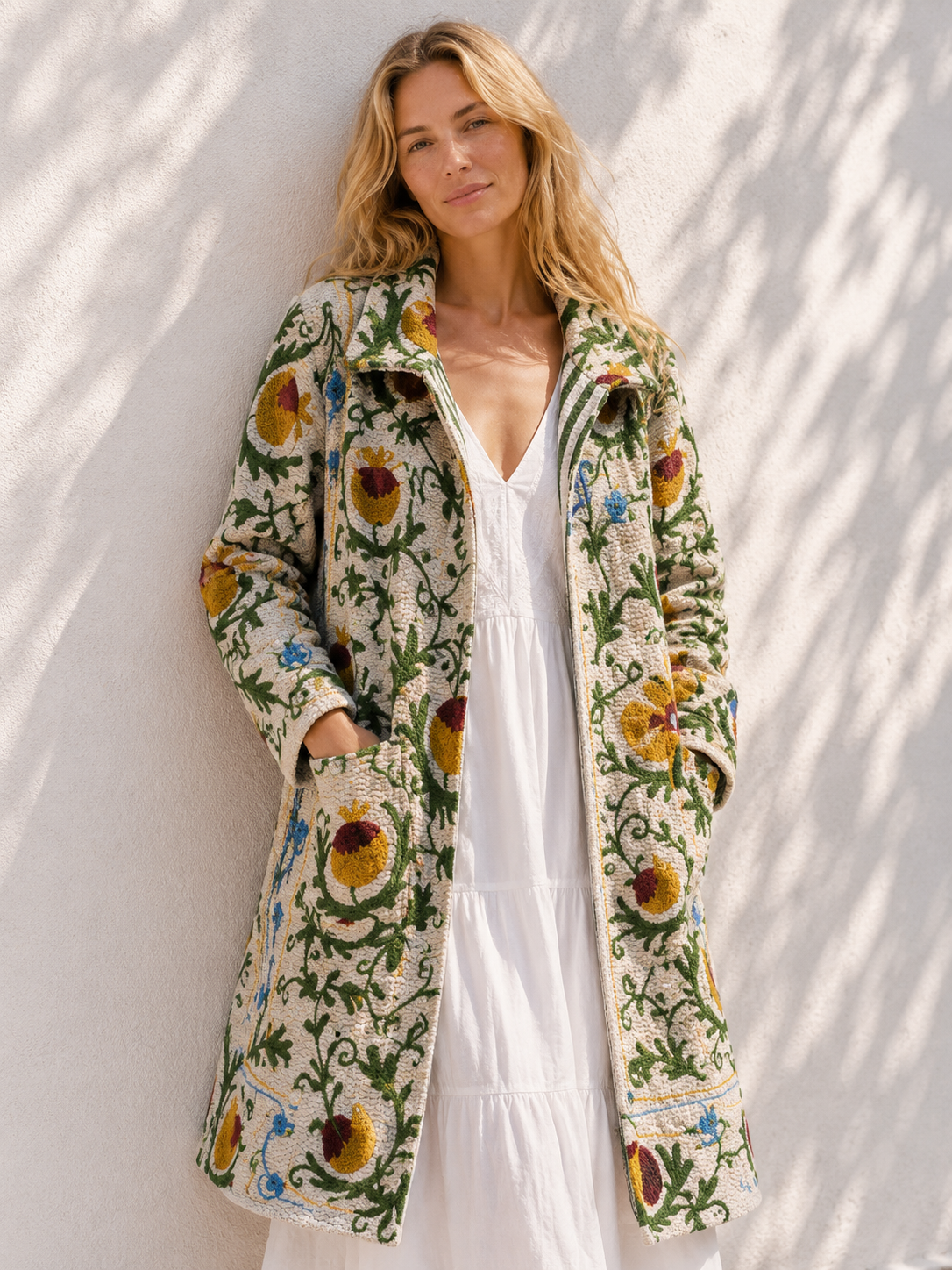 Lange katoenen Kantha