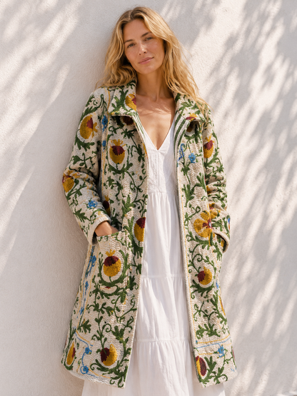 Lange katoenen Kantha