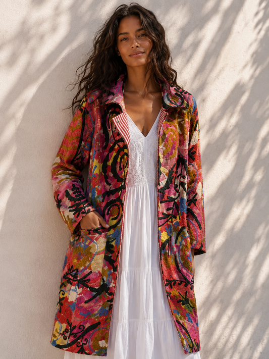 Lange katoenen Kantha