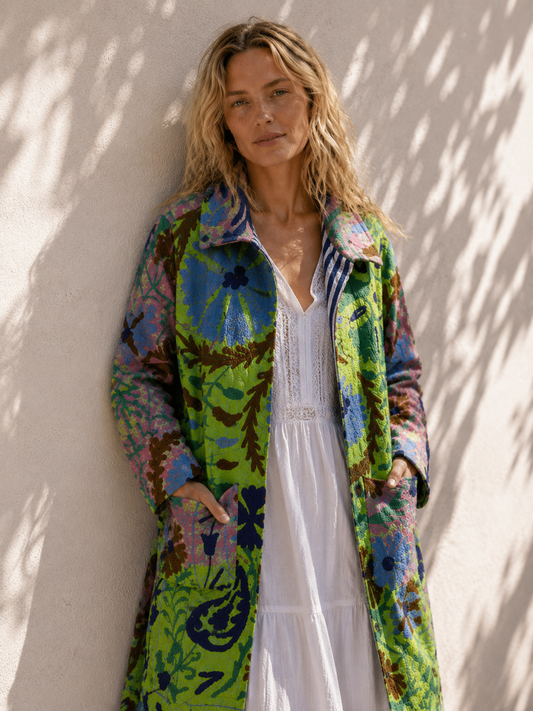 Lange katoenen Kantha