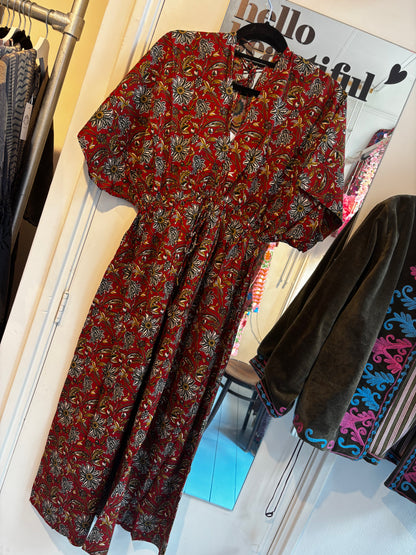 Jurk blockprint rood