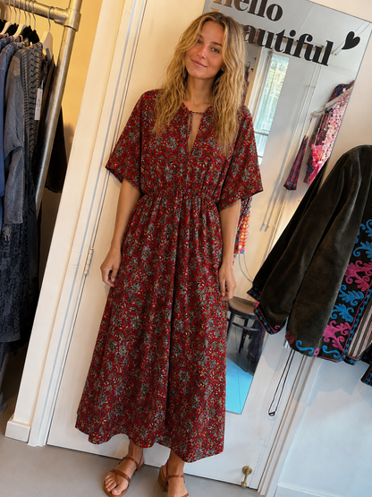 Jurk blockprint rood