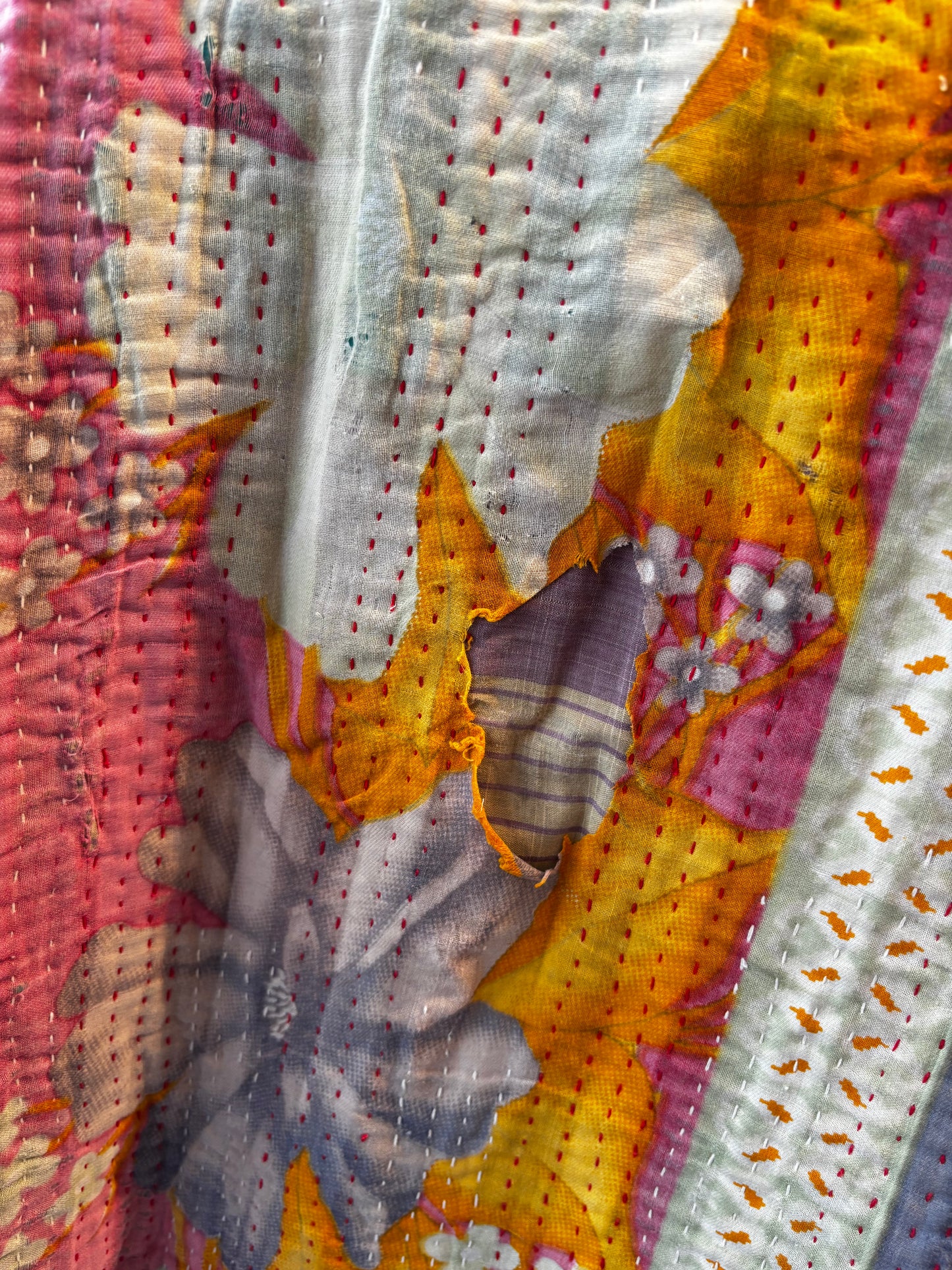 Lange katoenen Kantha