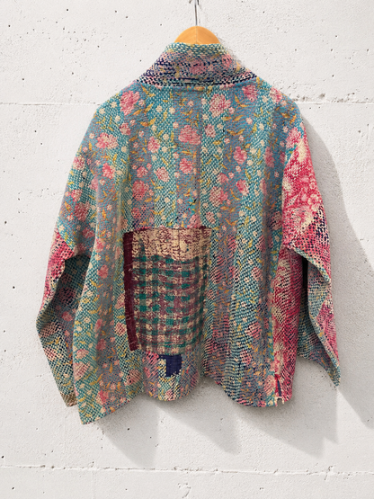 Kantha Blockprint jas-2 kanten