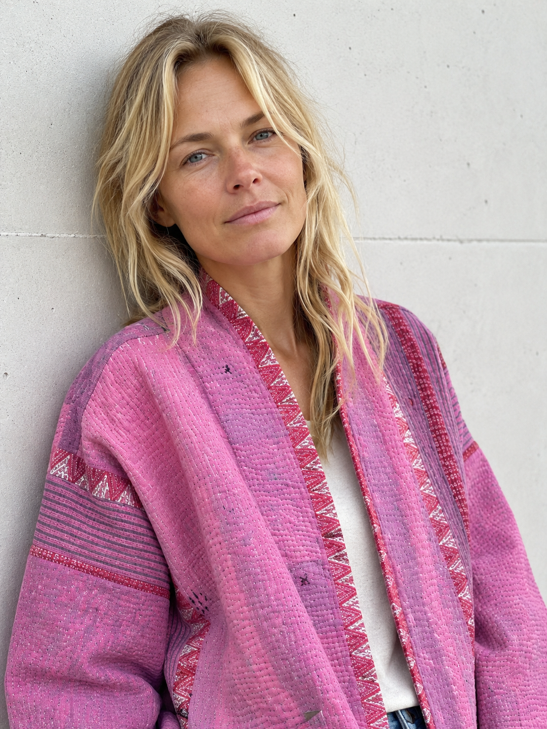 Kantha Blockprint jas-2 kanten