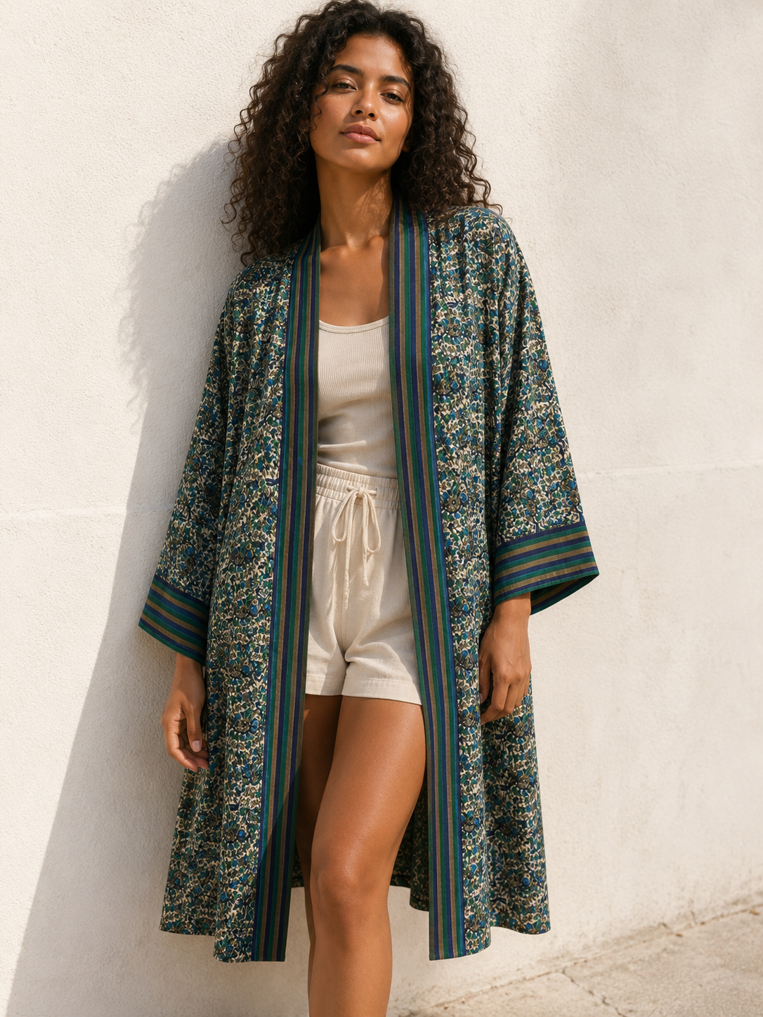 Zijden kimono halflang