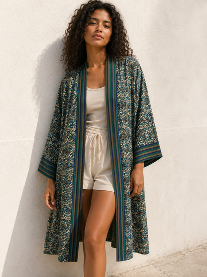 Zijden kimono halflang