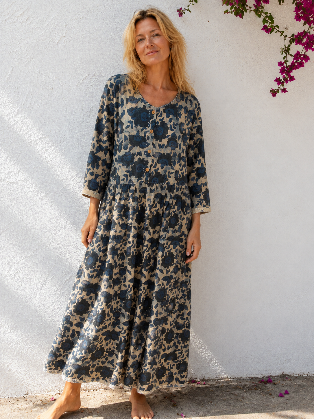 Blockprint jurk