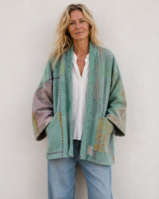 Kantha Blockprint jas-2 kanten