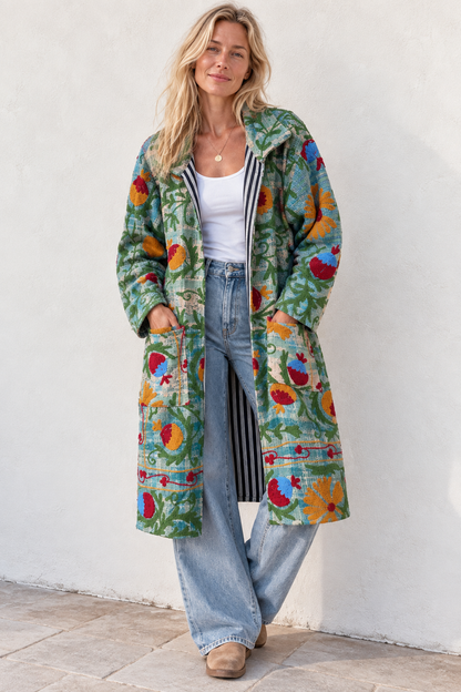 Lange katoenen Kantha