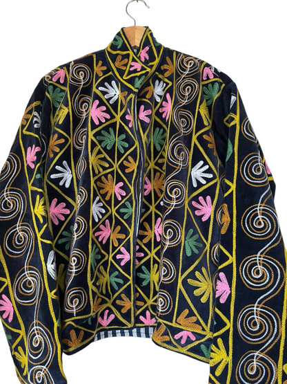 Fluwelen suzani jas kort