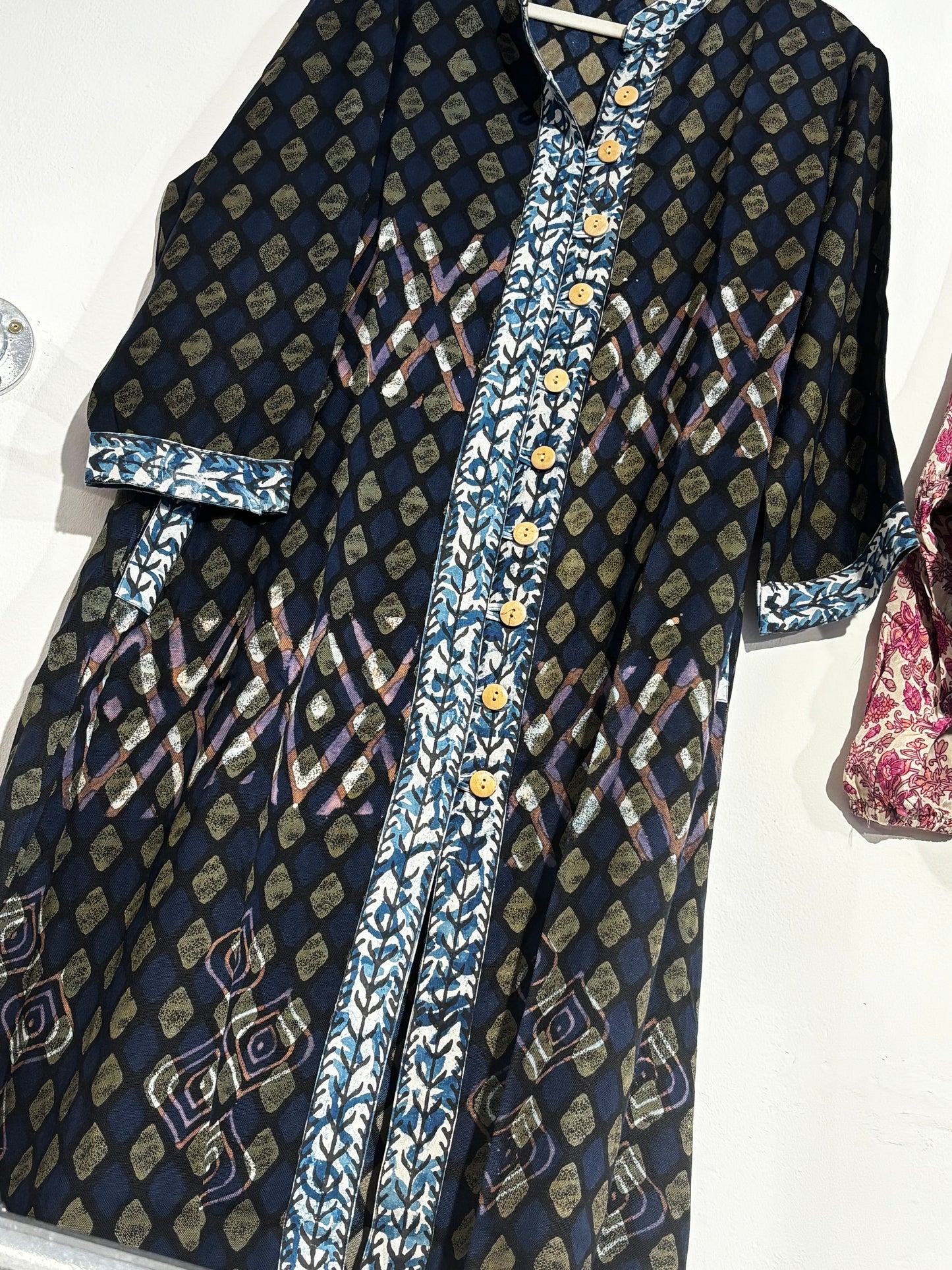 Blockprint jurk/jas